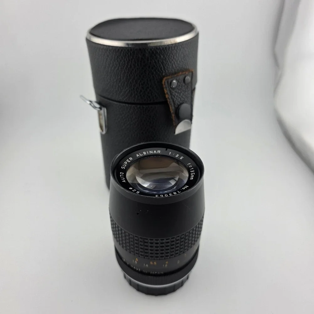 Auto Super Albinar 1:3.5 f=135mm Camera Lens PK Mount with Case‎ Vintage